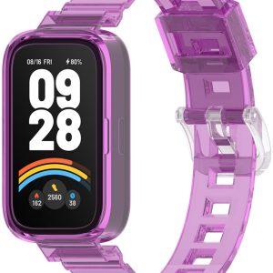 Силиконовый ремешок Sporty Band с классической застежкой для Mi Smart Band 9 Active Purple