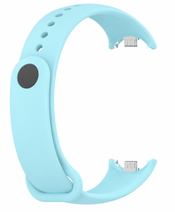Силиконовый ремешок Original Design MiJobs для фитнес браслета Xiaomi Mi Band 8/9/10 Light Blue (30) с металлическим креплением