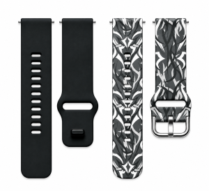 Комплект силиконовых ремешков MRK для смарт-часов Redmi Watch 5 Active / Redmi Watch 5 Lite 22 мм с металической застежкой Black and White