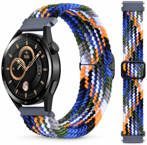 Ремешок тканевый Braided Loop для смарт-часов Redmi Watch 5 Active / Redmi Watch 5 Lite 22 мм с металлическим креплением Зоряна Ніч Black and Multicolor