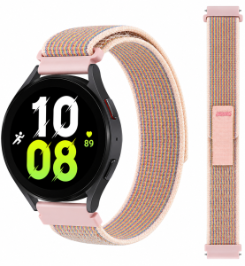 Ремешок тканевый Nylon Sport MRK для смарт-часов Redmi Watch 5 Active / Redmi Watch 5 Lite 22 мм с металлическим креплением Pink Sand