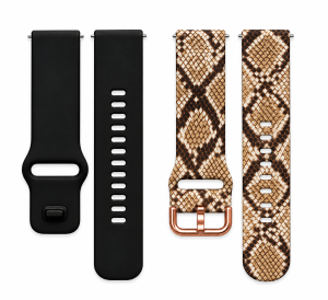 Комплект силиконовых ремешков MRK для смарт-часов Redmi Watch 5 Active / Redmi Watch 5 Lite 22 мм с металической застежкой Brown Snake and Black