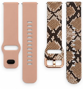 Комплект силиконовых ремешков MRK для смарт-часов Redmi Watch 5 Active / Redmi Watch 5 Lite 22 мм с металической застежкой Snake Pink Sand