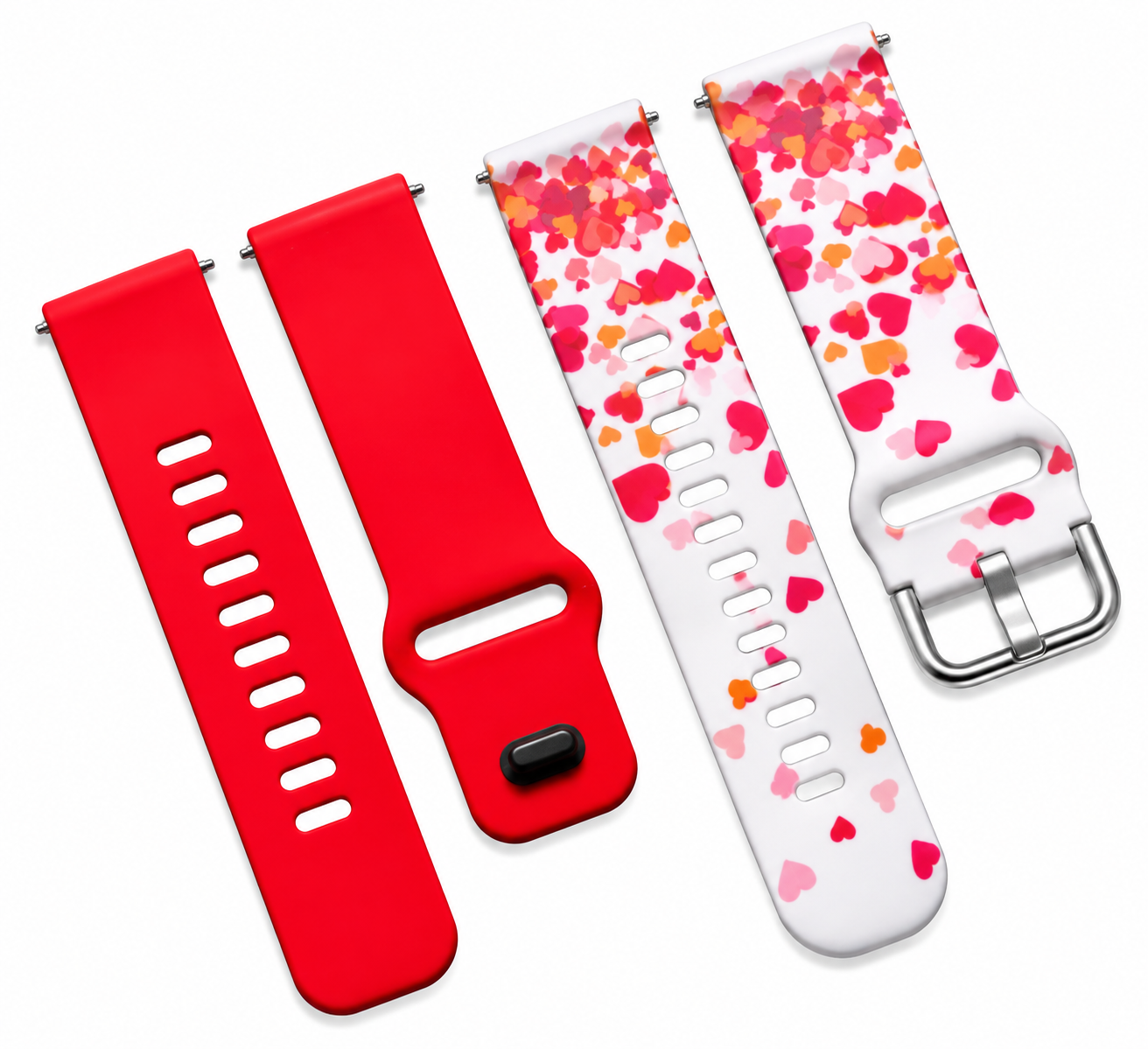 Комплект силиконовых ремешков MRK для смарт-часов Redmi Watch 5 Active / Redmi Watch 5 Lite 22 мм с металической застежкой Red Hearts 2 Комплект силиконовых ремешков MRK для смарт-часов Redmi Watch 5 Active / Redmi Watch 5 Lite 22 мм с металической застежкой Red Hearts 2