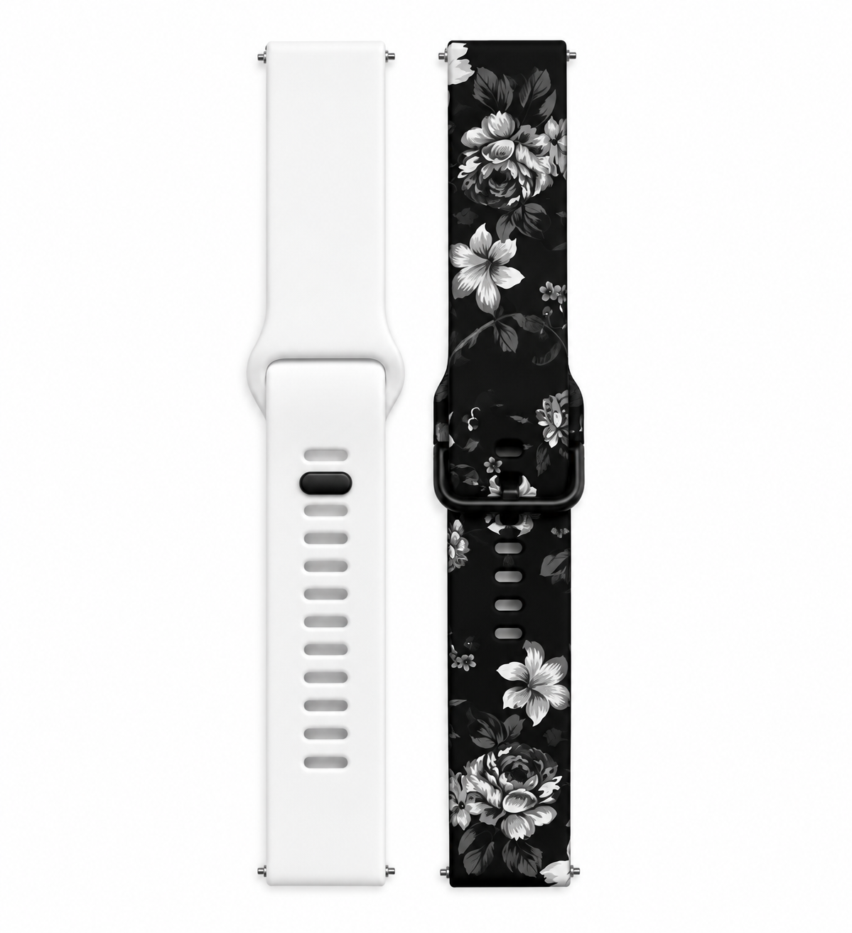 Комплект силиконовых ремешков MRK для смарт-часов Redmi Watch 5 Active / Redmi Watch 5 Lite 22 мм с металической застежкой Black and White Flowers and White Roses 4 Комплект силиконовых ремешков MRK для смарт-часов Redmi Watch 5 Active / Redmi Watch 5 Lite 22 мм с металической застежкой Black and White Flowers and White Roses 4