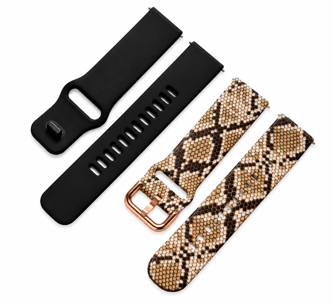 Комплект силиконовых ремешков MRK для смарт-часов Redmi Watch 5 Active / Redmi Watch 5 Lite 22 мм с металической застежкой Brown Snake and Black 2 Комплект силиконовых ремешков MRK для смарт-часов Redmi Watch 5 Active / Redmi Watch 5 Lite 22 мм с металической застежкой Brown Snake and Black 2