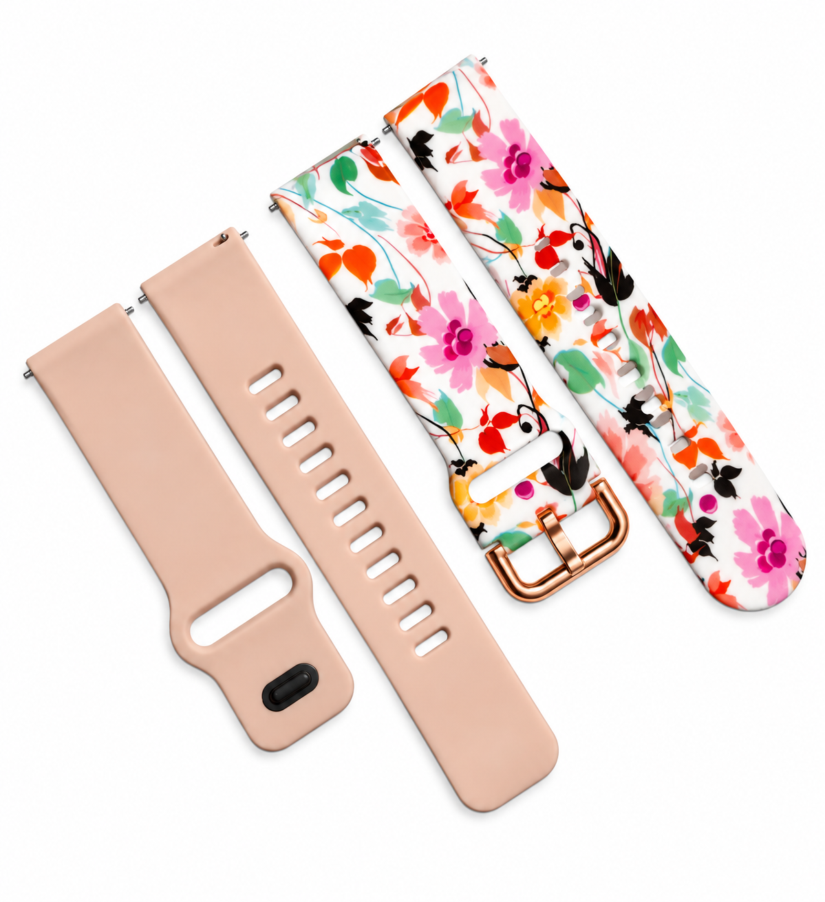 Комплект силиконовых ремешков MRK для смарт-часов Redmi Watch 5 Active / Redmi Watch 5 Lite 22 мм с металической застежкой Beige and White Flowers 2 Комплект силиконовых ремешков MRK для смарт-часов Redmi Watch 5 Active / Redmi Watch 5 Lite 22 мм с металической застежкой Beige and White Flowers 2
