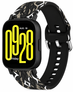 Ремешок силиконовый MRK для смарт-часов Redmi Watch 5 Active / Redmi Watch 5 Lite 22 мм с металической застежкой Black Print
