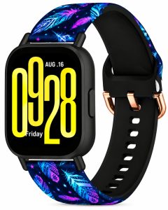 Ремешок силиконовый MRK для смарт-часов Redmi Watch 5 Active / Redmi Watch 5 Lite 22 мм с металической застежкой Black and Blue