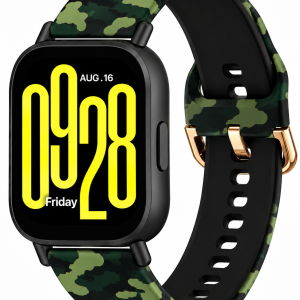 Ремешок силиконовый MRK для смарт-часов Redmi Watch 5 Active / Redmi Watch 5 Lite 22 мм с металической застежкой Dark Green Camouflage