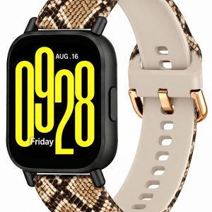 Ремешок силиконовый MRK для смарт-часов Redmi Watch 5 Active / Redmi Watch 5 Lite 22 мм с металической застежкой Snake Brown