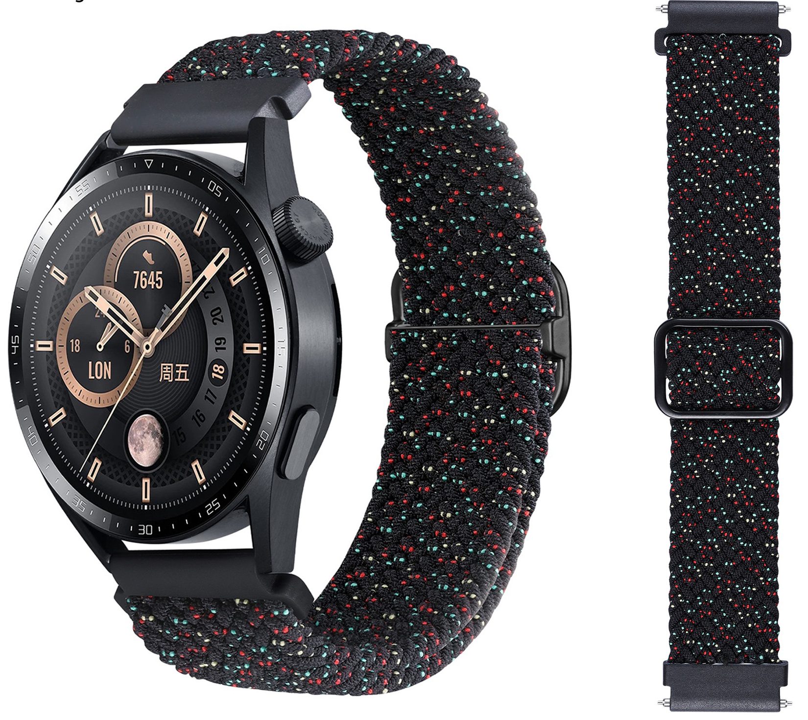 Ремешок тканевый Braided Loop для смарт-часов Redmi Watch 5 Active / Redmi Watch 5 Lite 22 мм с металлическим креплением Зоряна Ніч Black and Multicolor 2 Ремешок тканевый Braided Loop для смарт-часов Redmi Watch 5 Active / Redmi Watch 5 Lite 22 мм с металлическим креплением Зоряна Ніч Black and Multicolor 2