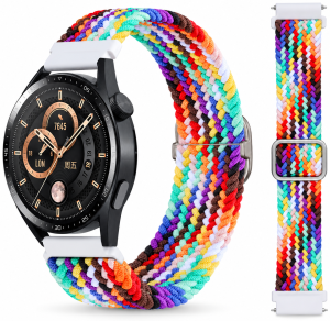 Ремешок тканевый Braided Loop для смарт-часов Redmi Watch 5 Active / Redmi Watch 5 Lite 22 мм с металлическим креплением Rainbow