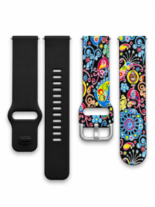 Комплект силиконовых ремешков MRK для смарт-часов Redmi Watch 5 Active / Redmi Watch 5 Lite 22 мм с металической застежкой Black Multicolor