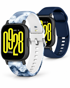 Комплект силиконовых ремешков MRK для смарт-часов Redmi Watch 5 Active / Redmi Watch 5 Lite 22 мм с металической застежкой Dark Blue Sky