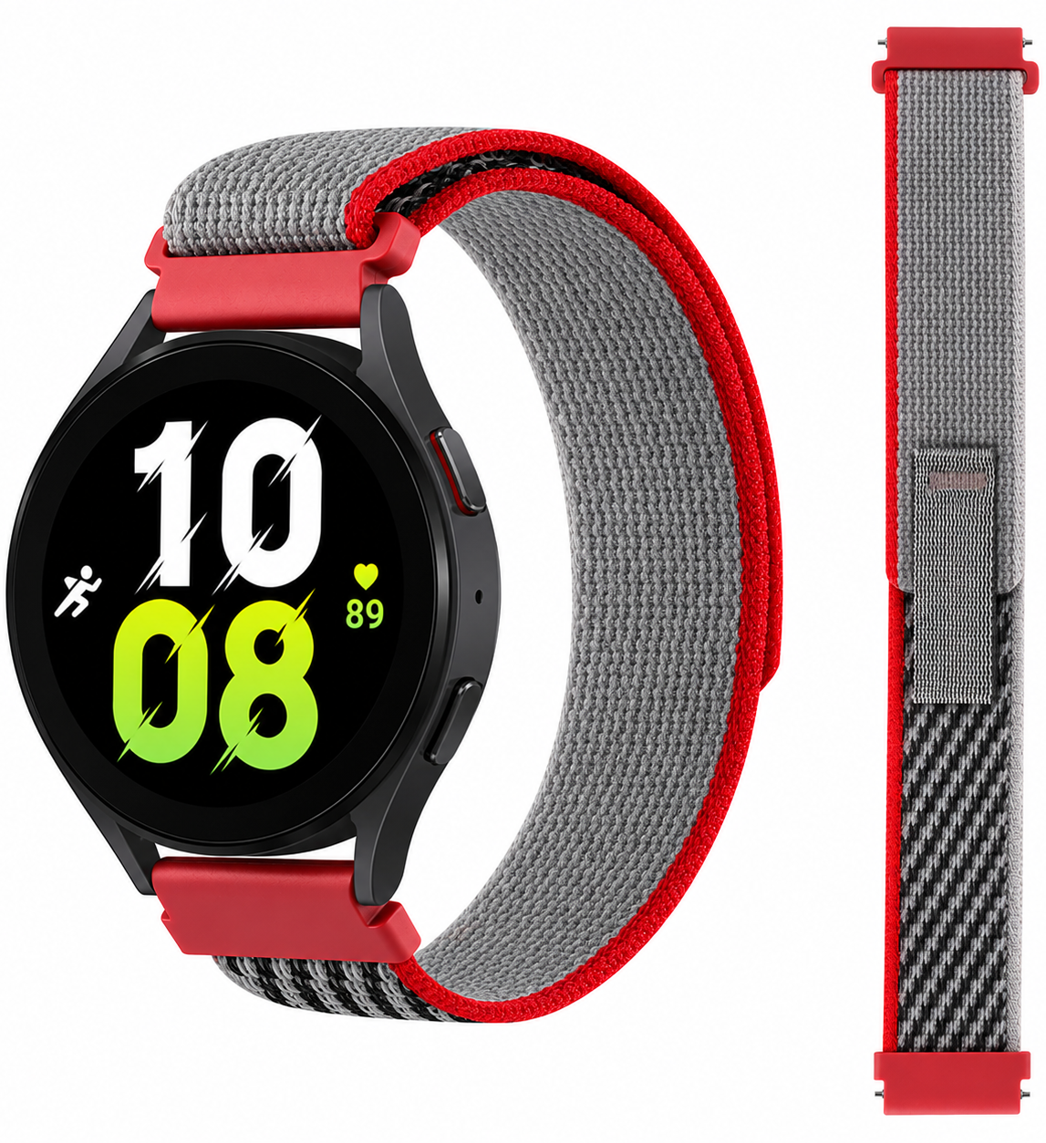 Ремешок тканевый Nylon Sport MRK для смарт-часов Redmi Watch 5 Active / Redmi Watch 5 Lite 22 мм с металлическим креплением Gray Red Ремешок тканевый Nylon Sport MRK для смарт-часов Redmi Watch 5 Active / Redmi Watch 5 Lite 22 мм с металлическим креплением Gray Red