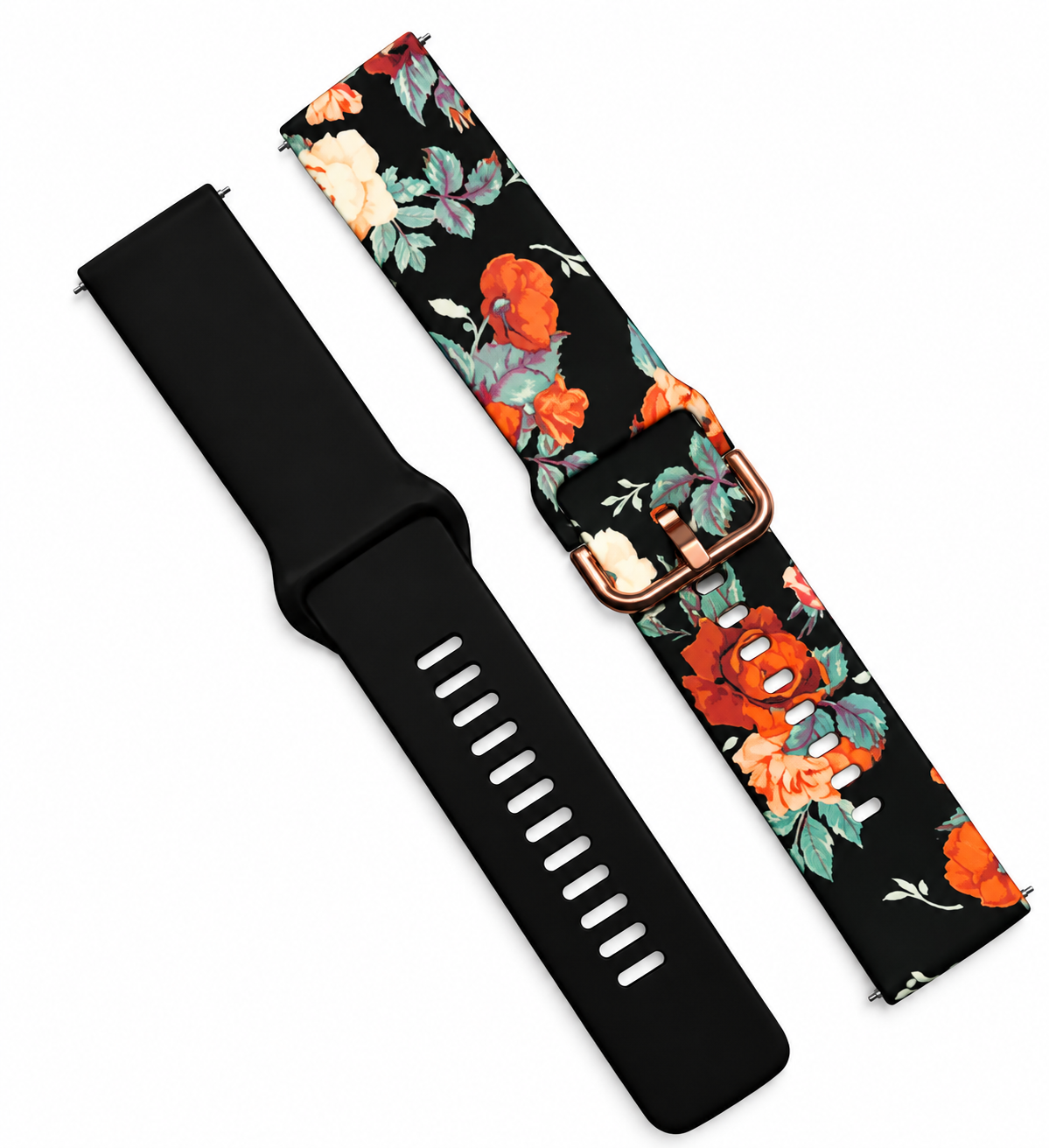 Комплект силиконовых ремешков MRK для смарт-часов Redmi Watch 5 Active / Redmi Watch 5 Lite 22 мм с металической застежкой Roses Black 2 Комплект силиконовых ремешков MRK для смарт-часов Redmi Watch 5 Active / Redmi Watch 5 Lite 22 мм с металической застежкой Roses Black 2