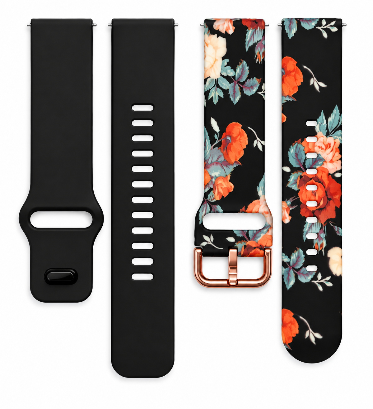 Комплект силиконовых ремешков MRK для смарт-часов Redmi Watch 5 Active / Redmi Watch 5 Lite 22 мм с металической застежкой Roses Black 3 Комплект силиконовых ремешков MRK для смарт-часов Redmi Watch 5 Active / Redmi Watch 5 Lite 22 мм с металической застежкой Roses Black 3